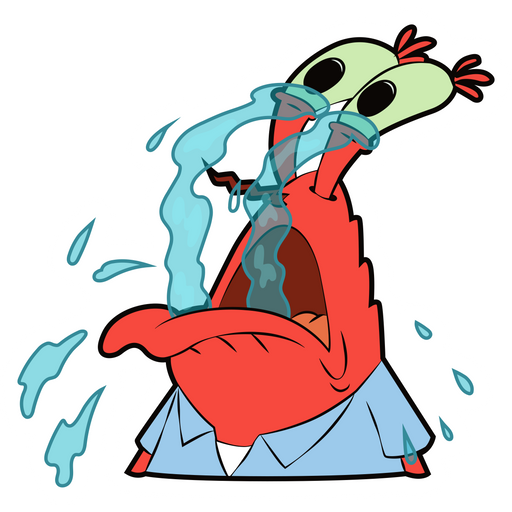 here is a SpongeBob Crying Mr. Krabs Sticker from the SpongeBob collection for sticker mania