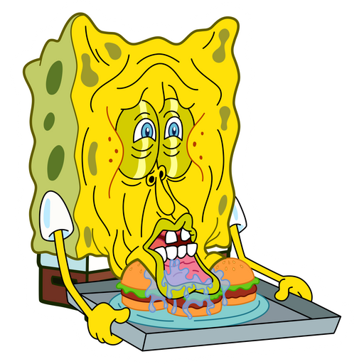 here is a SpongeBob Drooling Face Sticker from the SpongeBob collection for sticker mania