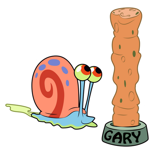 here is a SpongeBob Gary with Full Bowl Sticker from the SpongeBob collection for sticker mania
