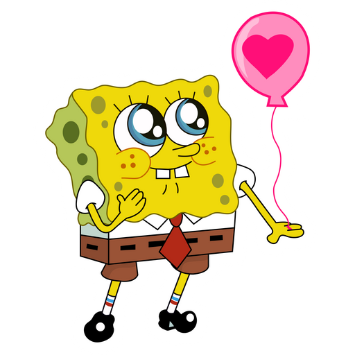 here is a SpongeBob with Love Balloon Sticker from the SpongeBob collection for sticker mania