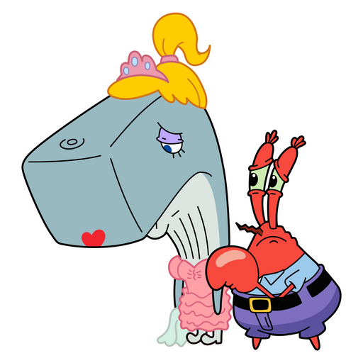 here is a SpongeBob Mr. Krabs and Sad Pearl Sticker from the SpongeBob collection for sticker mania