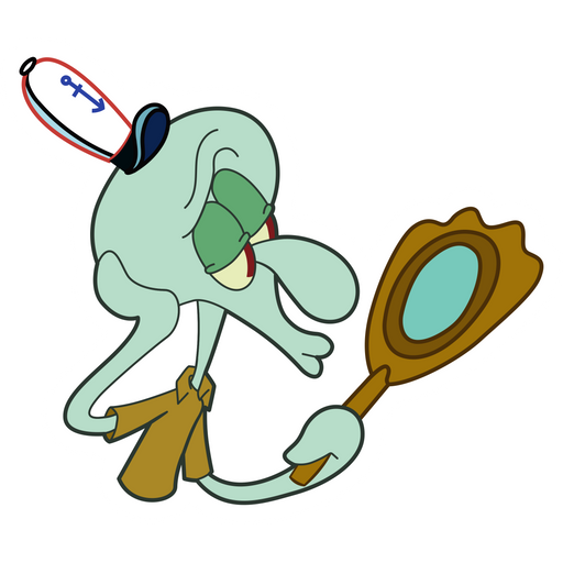 here is a SpongeBob Narcissistic Squidward Sticker from the SpongeBob collection for sticker mania