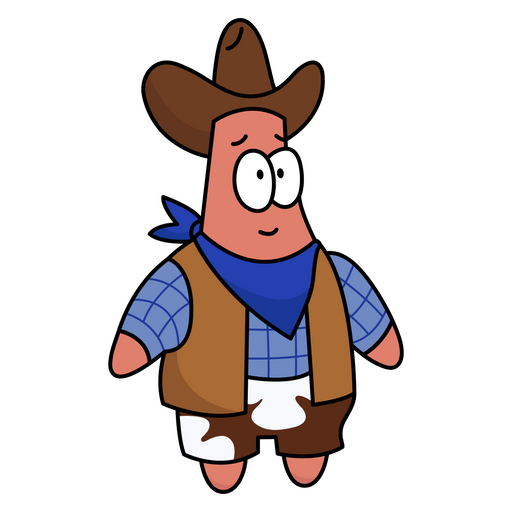 here is a SpongeBob Patrick Cowboy Sticker from the SpongeBob collection for sticker mania