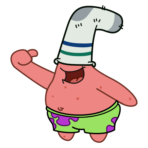 here is a SpongeBob Patrick with Sock on Head Sticker from the SpongeBob collection for sticker mania