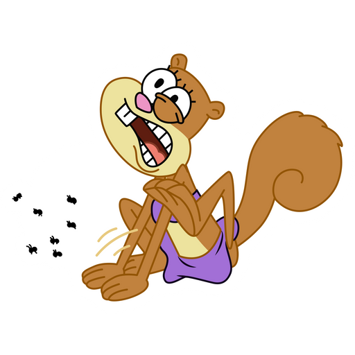 here is a SpongeBob Sandy Squirrel With Fleas Sticker from the SpongeBob collection for sticker mania