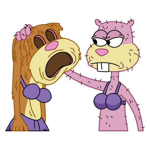 here is a SpongeBob Sandy With Her Bald Pink Skin Sticker from the SpongeBob collection for sticker mania