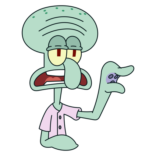here is a SpongeBob Squidward Chatter Sticker from the SpongeBob collection for sticker mania
