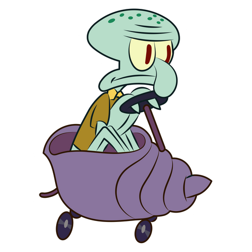 here is a SpongeBob Squidward in the Shell-Cart Sticker from the SpongeBob collection for sticker mania