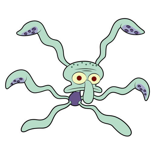 here is a SpongeBob Squidward Dancing from the SpongeBob collection for sticker mania