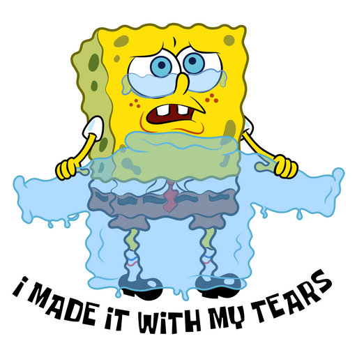 here is a SpongeBob Tear Sweater Sticker from the SpongeBob collection for sticker mania