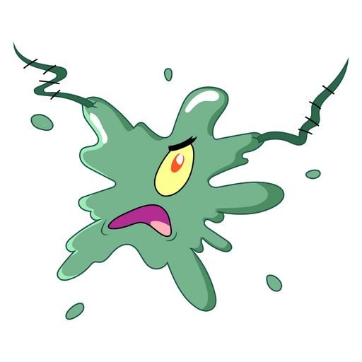here is a Splattered Plankton Sticker from the SpongeBob collection for sticker mania