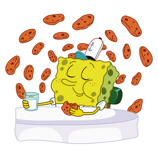 here is a SpongeBob and Chocolate Cookies Sticker from the SpongeBob collection for sticker mania
