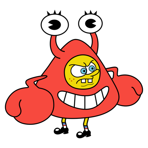 here is a SpongeBob in Crab Costume Sticker from the SpongeBob collection for sticker mania