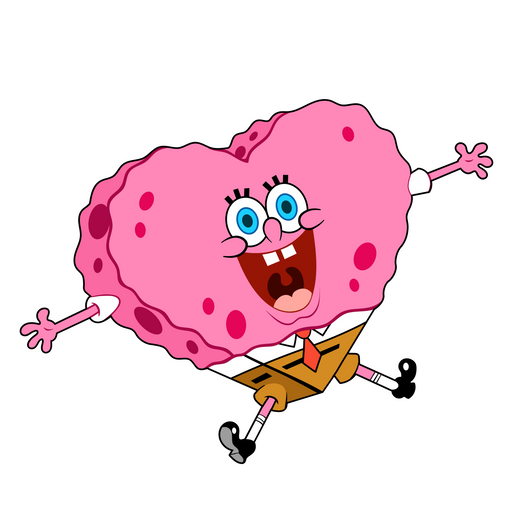 here is a SpongeBob Heart Sticker from the SpongeBob collection for sticker mania