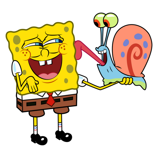 here is a SpongeBob Holds Gary Sticker from the SpongeBob collection for sticker mania