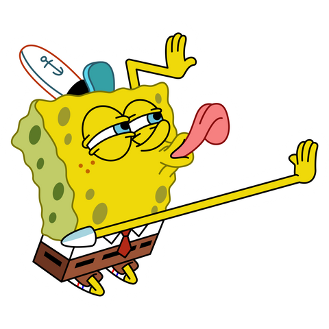 SpongeBob Licking Sticker - Sticker Mania