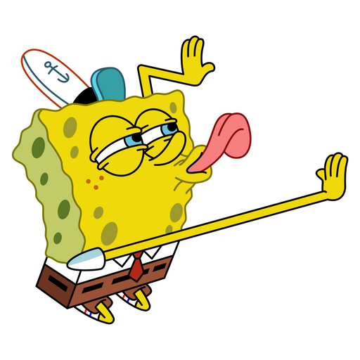 here is a SpongeBob Licking Sticker from the SpongeBob collection for sticker mania