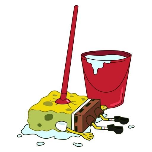 here is a SpongeBob Mop Sticker from the SpongeBob collection for sticker mania