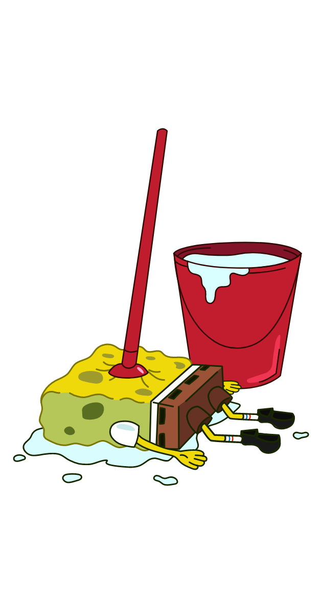 SpongeBob Mop Sticker - Sticker Mania