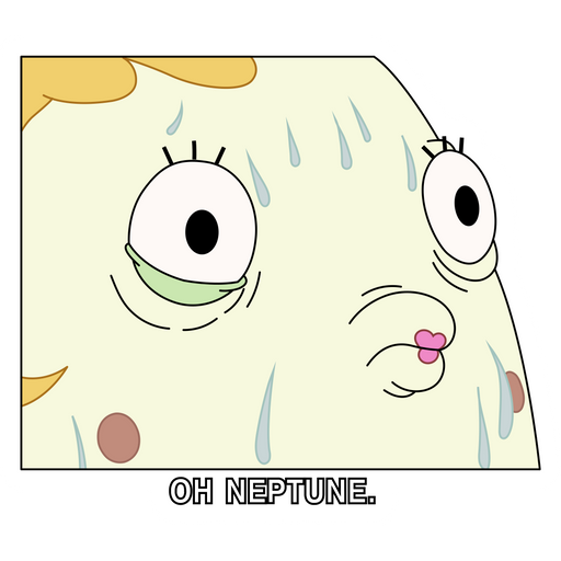 here is a SpongeBob Mrs. Puff Oh Neptune Sticker from the SpongeBob collection for sticker mania