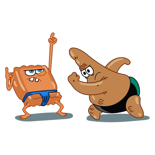 here is a SpongeBob and Patrick Dancing Sticker from the SpongeBob collection for sticker mania