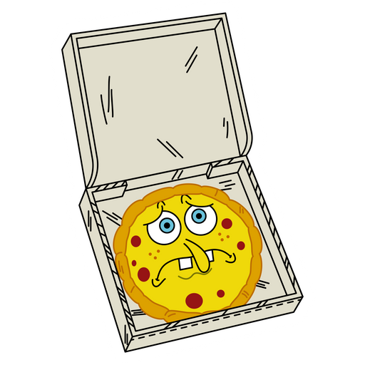here is a SpongeBob Pizza Sorry Sticker from the SpongeBob collection for sticker mania