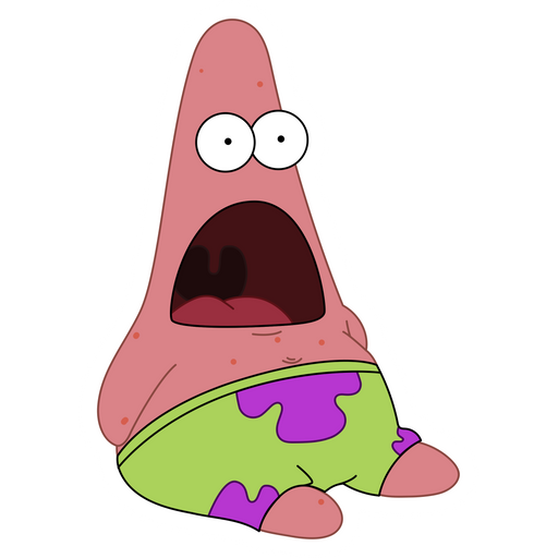 here is a Spongebob Scared Patrick Sticker from the SpongeBob collection for sticker mania