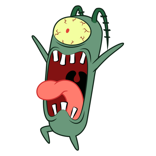 here is a SpongeBob Screaming Plankton Sticker from the SpongeBob collection for sticker mania