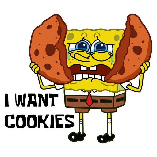 here is a SpongeBob I Want Cookies Sticker from the SpongeBob collection for sticker mania