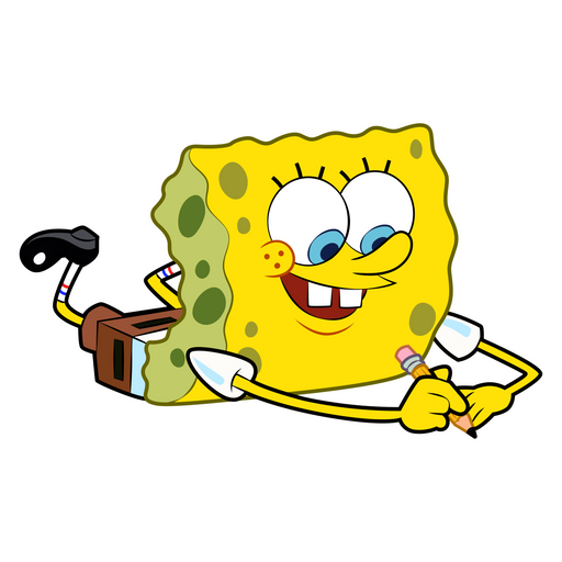 here is a SpongeBob Writing Sticker from the SpongeBob collection for sticker mania