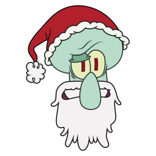 here is a Squidward Santa Claus Sticker from the SpongeBob collection for sticker mania