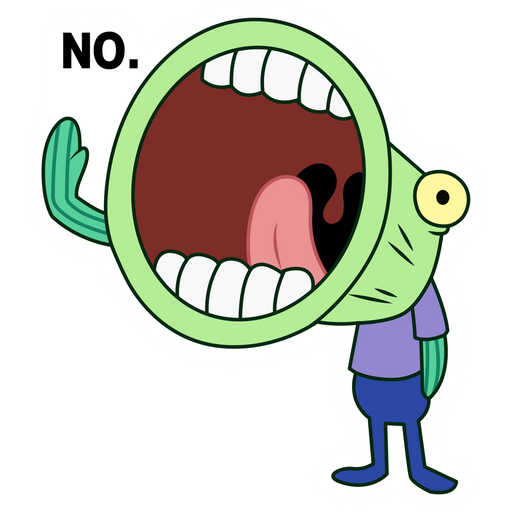 here is a SpongeBob Hoopla Fish Screaming NO! Sticker from the SpongeBob collection for sticker mania