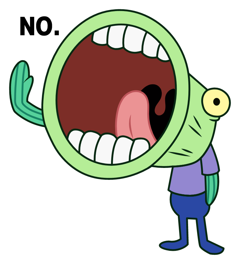 SpongeBob Hoopla Fish Screaming NO! - Sticker Mania