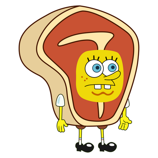 here is a Spongebob in Steak Costume Sticker from the SpongeBob collection for sticker mania