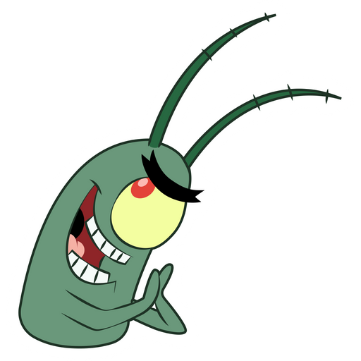 here is a SpongeBob Cunning Plankton Sticker from the SpongeBob collection for sticker mania
