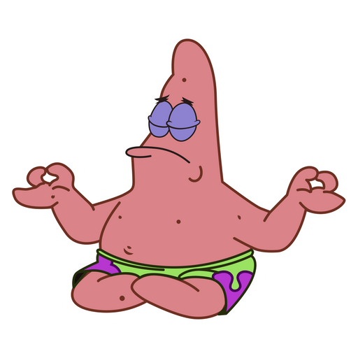 here is a Patrick Star Meditates Sticker from the SpongeBob collection for sticker mania