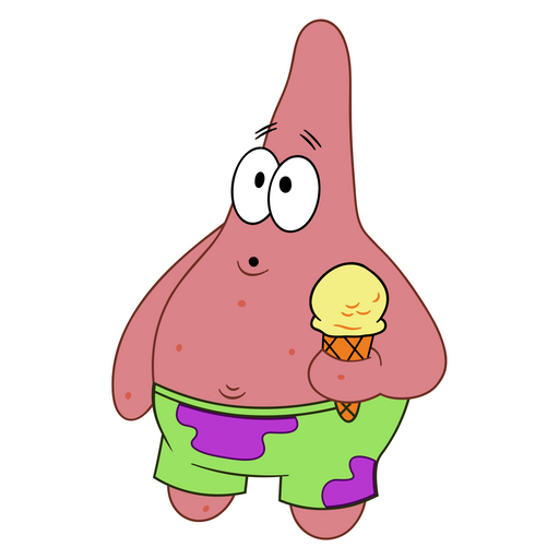 here is a Surprised Partik with Ice Cream Sticker from the SpongeBob collection for sticker mania