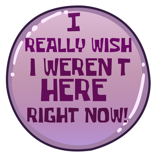 here is a I Really Wish I Weren't Here Right Now Sticker from the SpongeBob collection for sticker mania