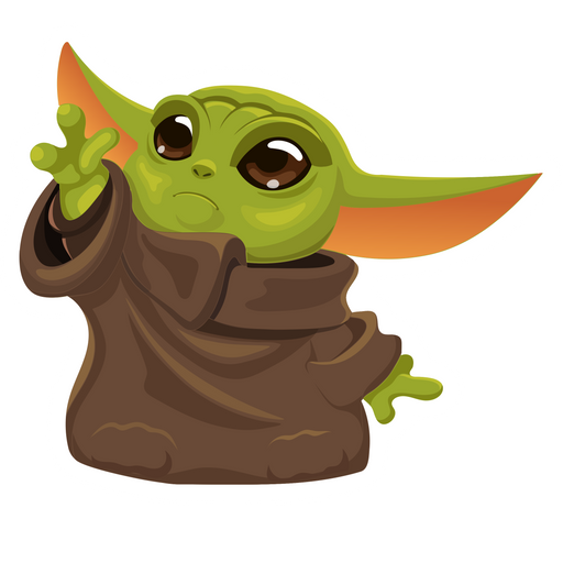 here is a Baby Yoda Trying to Reach Stuff Sticker from the Star Wars collection for sticker mania