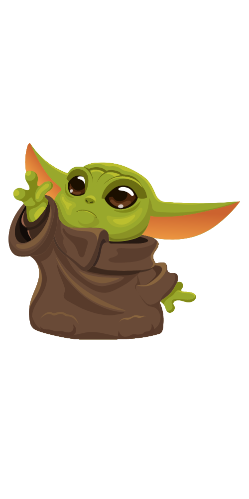 Baby Yoda Trying to Reach Stuff Sticker - Sticker Mania