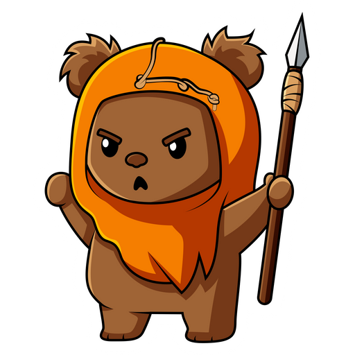 here is a Star Wars Ewok And Spear Sticker from the Star Wars collection for sticker mania