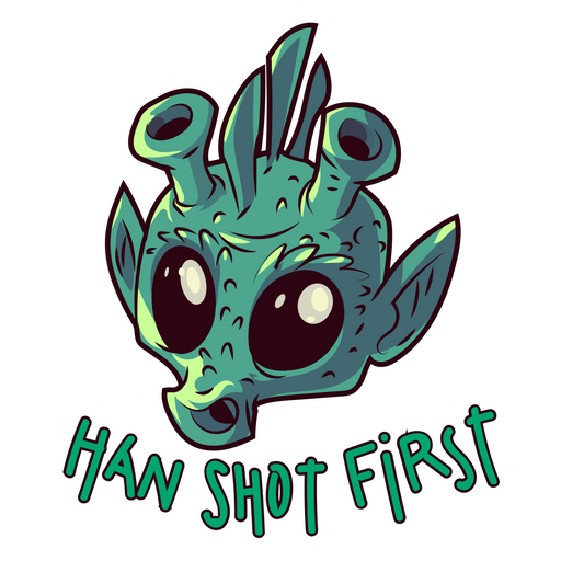 here is a Star Wars Greedo Han Shot First Sticker from the Star Wars collection for sticker mania