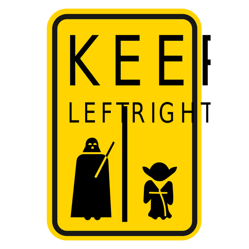 Star Wars Sign Keep Left or Right Sticker