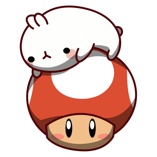 Super Mario Mushroom and Molang Sticker