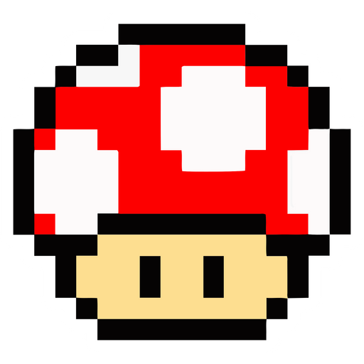 here is a Super Mario Mushroom Pixel Sticker from the Super Mario collection for sticker mania