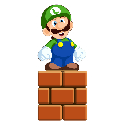 here is a Super Mario Luigi on Bricks Sticker from the Super Mario collection for sticker mania