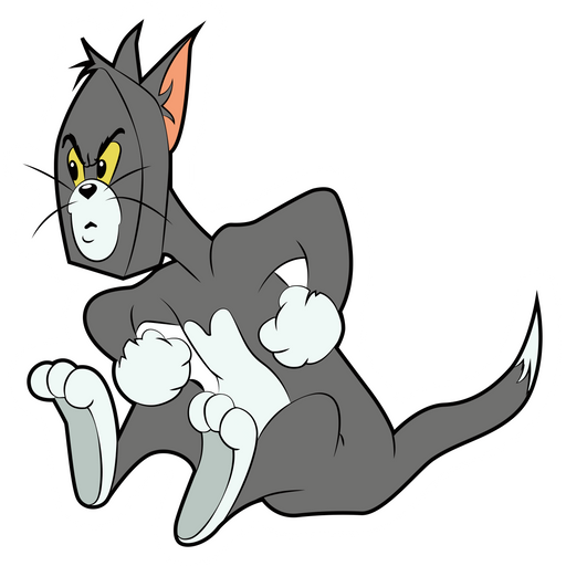 Tom and Jerry Flattened Tom Sticker
