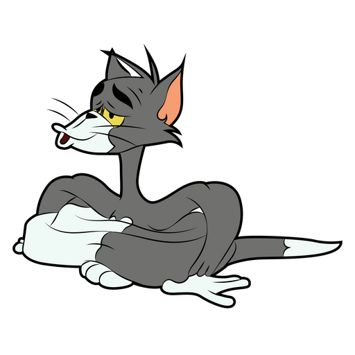 Tom and Jerry Deflated Tom Sticker