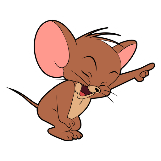 here is a Tom and Jerry Laughing Jerry Sticker from the Tom and Jerry collection for sticker mania