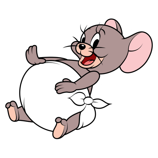 here is a Tom and Jerry Nibbles Overeaten Sticker from the Tom and Jerry collection for sticker mania